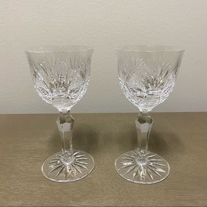 Vintage Crystal Cut Glass Cordial Glasses Set of Two